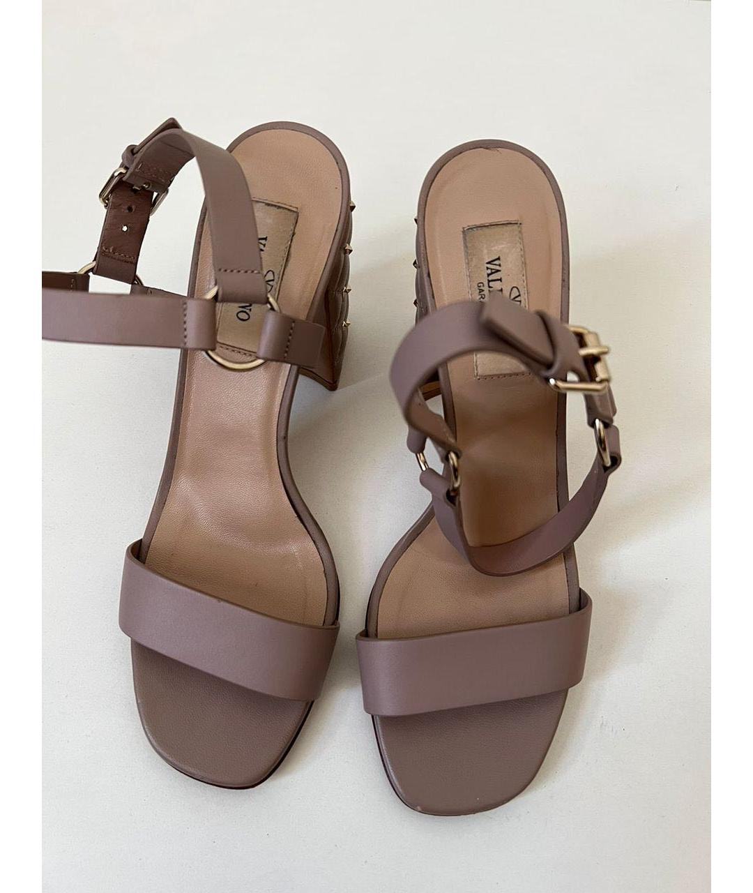VALENTINO Розовые кожаные босоножки, фото 3