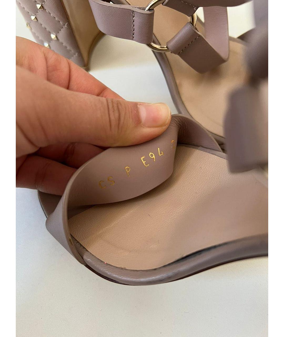 VALENTINO Розовые кожаные босоножки, фото 6