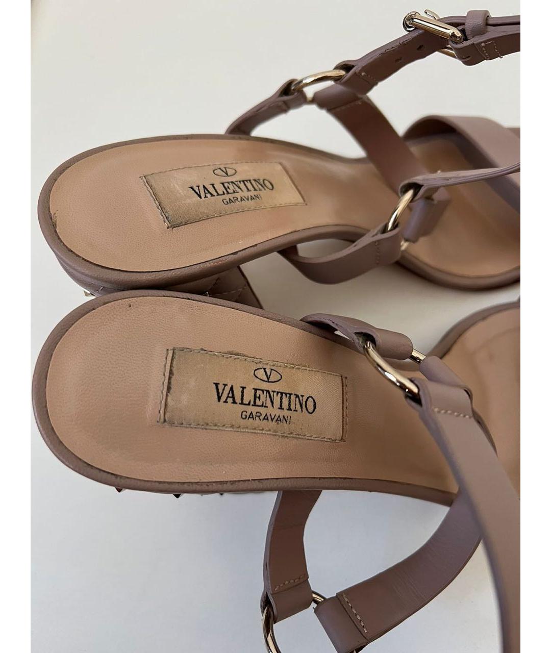 VALENTINO Розовые кожаные босоножки, фото 8
