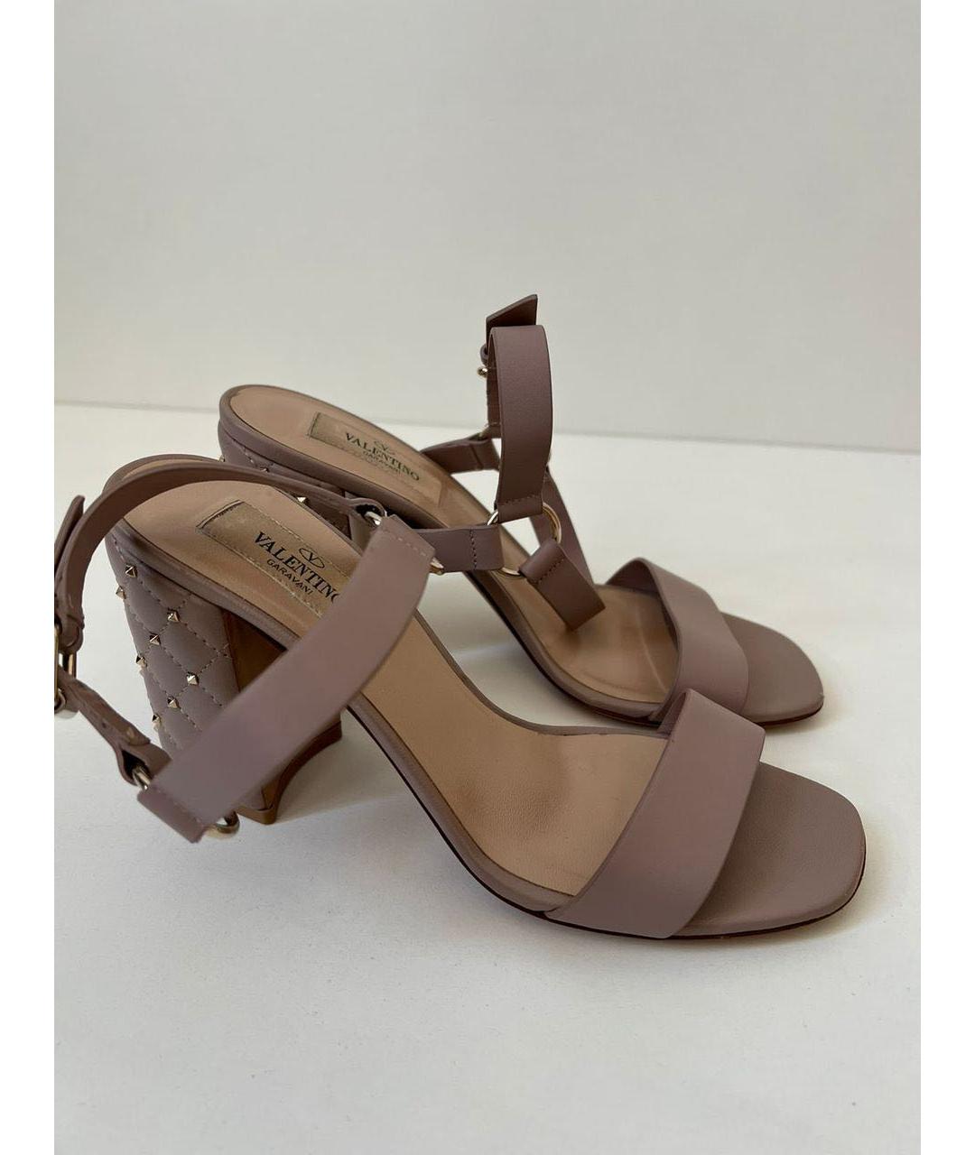VALENTINO Розовые кожаные босоножки, фото 2