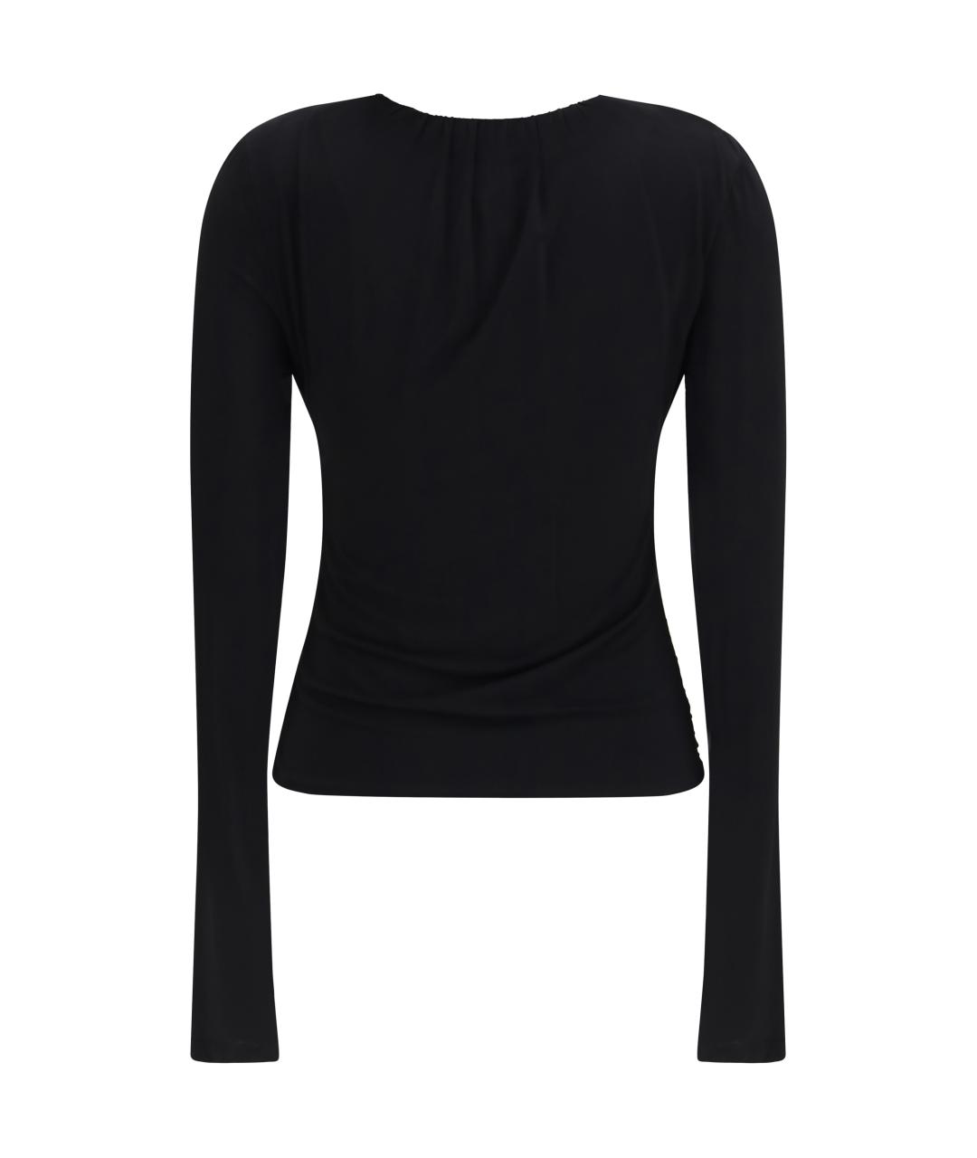 SPORTMAX Черная синтетическая блузы, фото 2