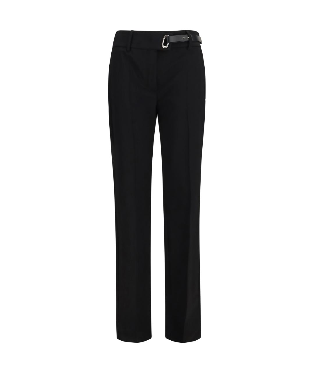 SPORTMAX Черные синтетические прямые брюки, фото 1
