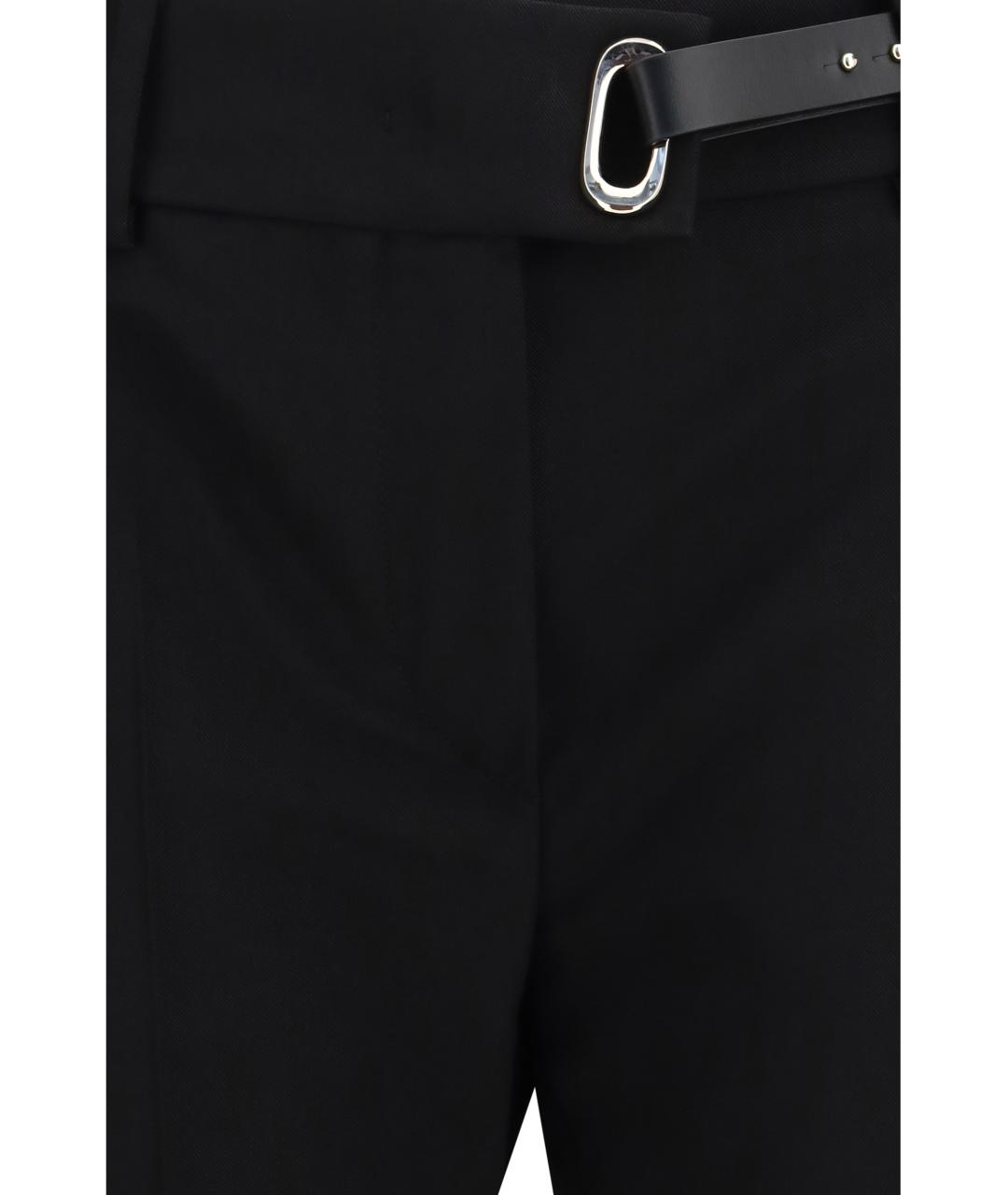 SPORTMAX Черные синтетические прямые брюки, фото 3