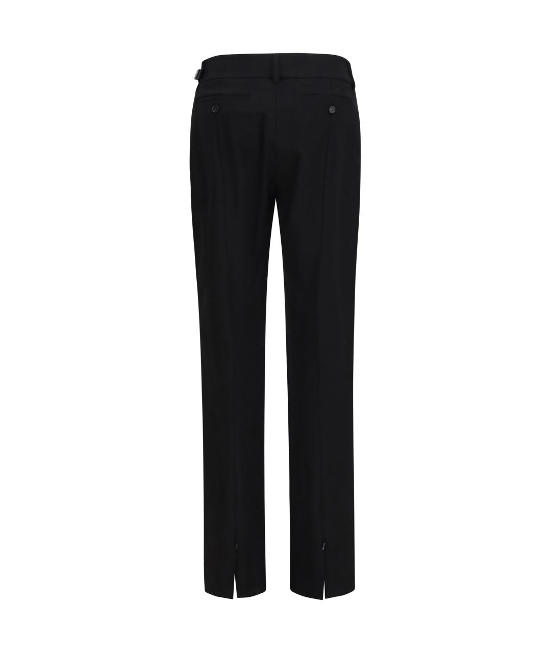 SPORTMAX Черные синтетические прямые брюки, фото 2