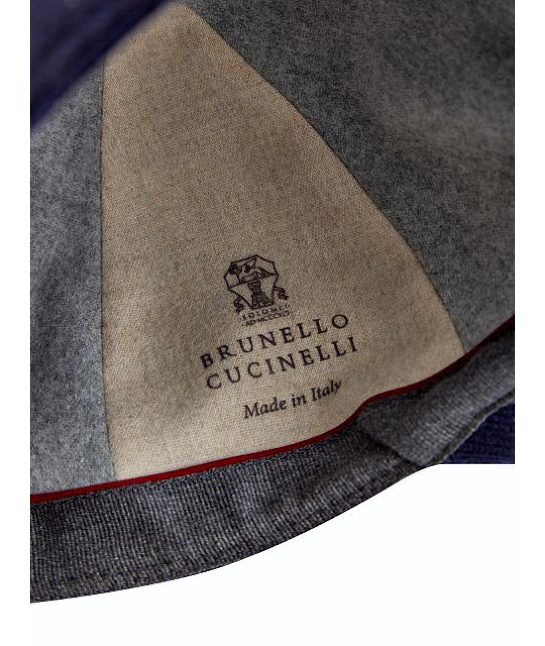 BRUNELLO CUCINELLI Темно-синяя кашемировая кепка/бейсболка, фото 5