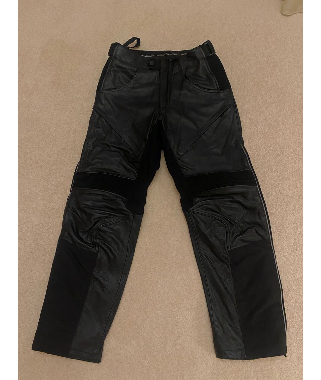 Harley Davidson Черные кожаные повседневные брюки, фото 6