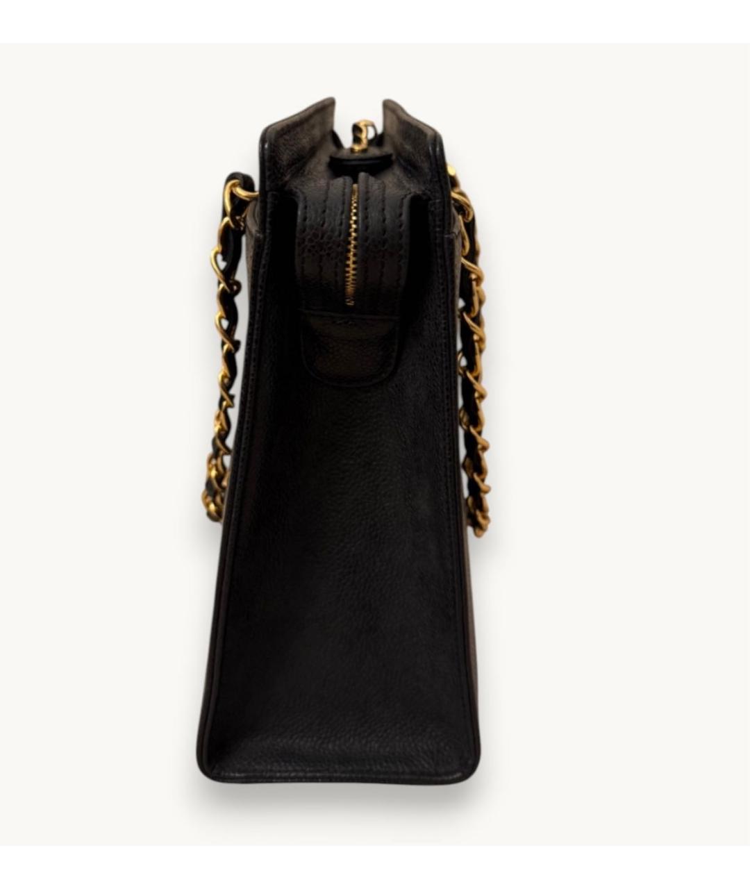 CHANEL Черная кожаная сумка тоут, фото 4