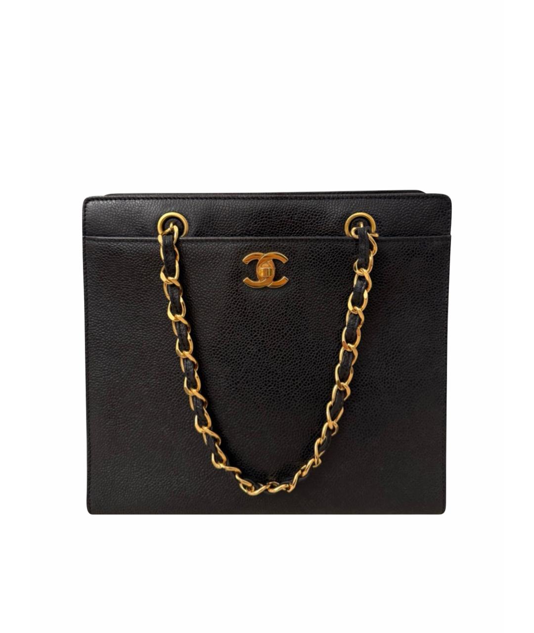 CHANEL Черная кожаная сумка тоут, фото 1