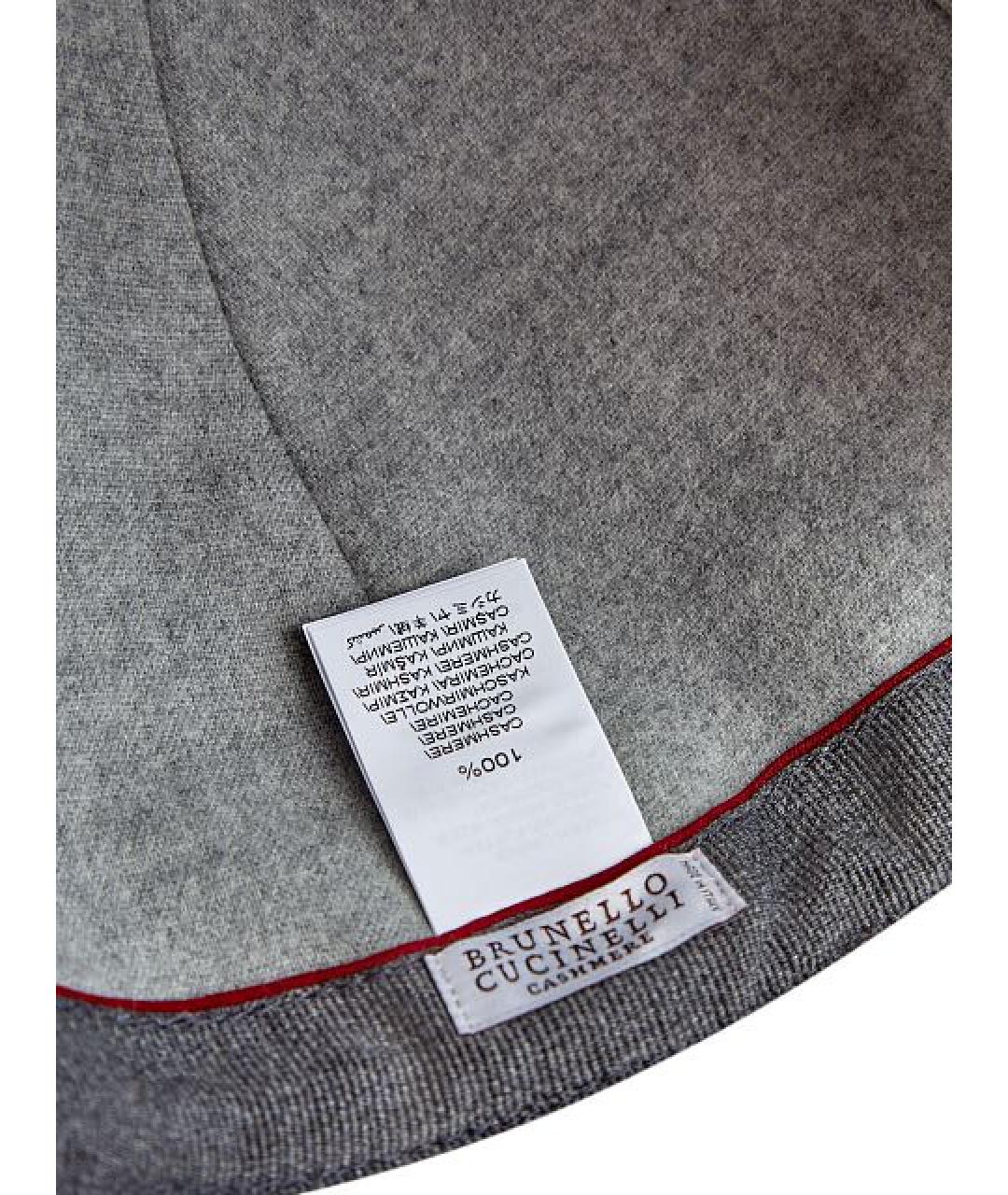 BRUNELLO CUCINELLI Серая кашемировая кепка/бейсболка, фото 5