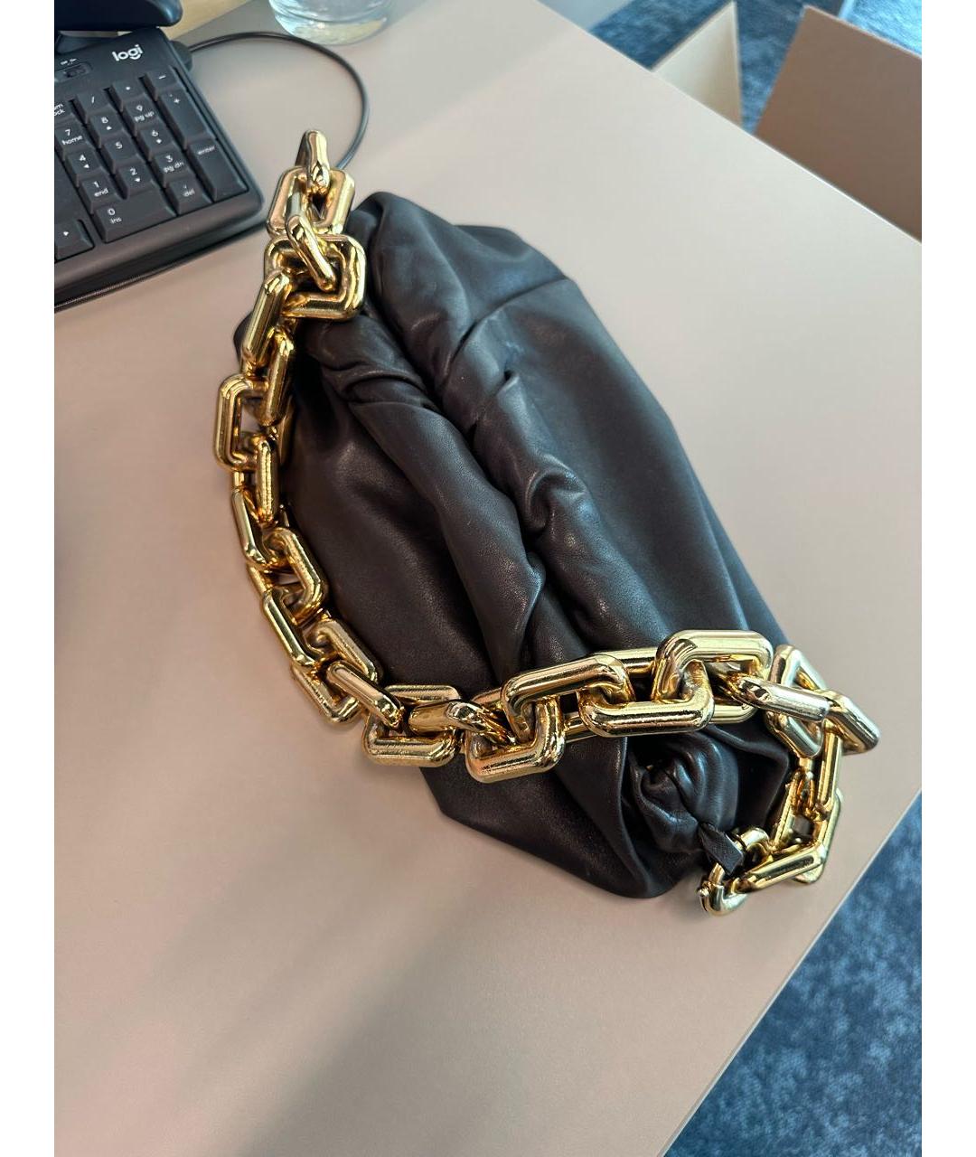 BOTTEGA VENETA Коричневая кожаная сумка с короткими ручками, фото 3