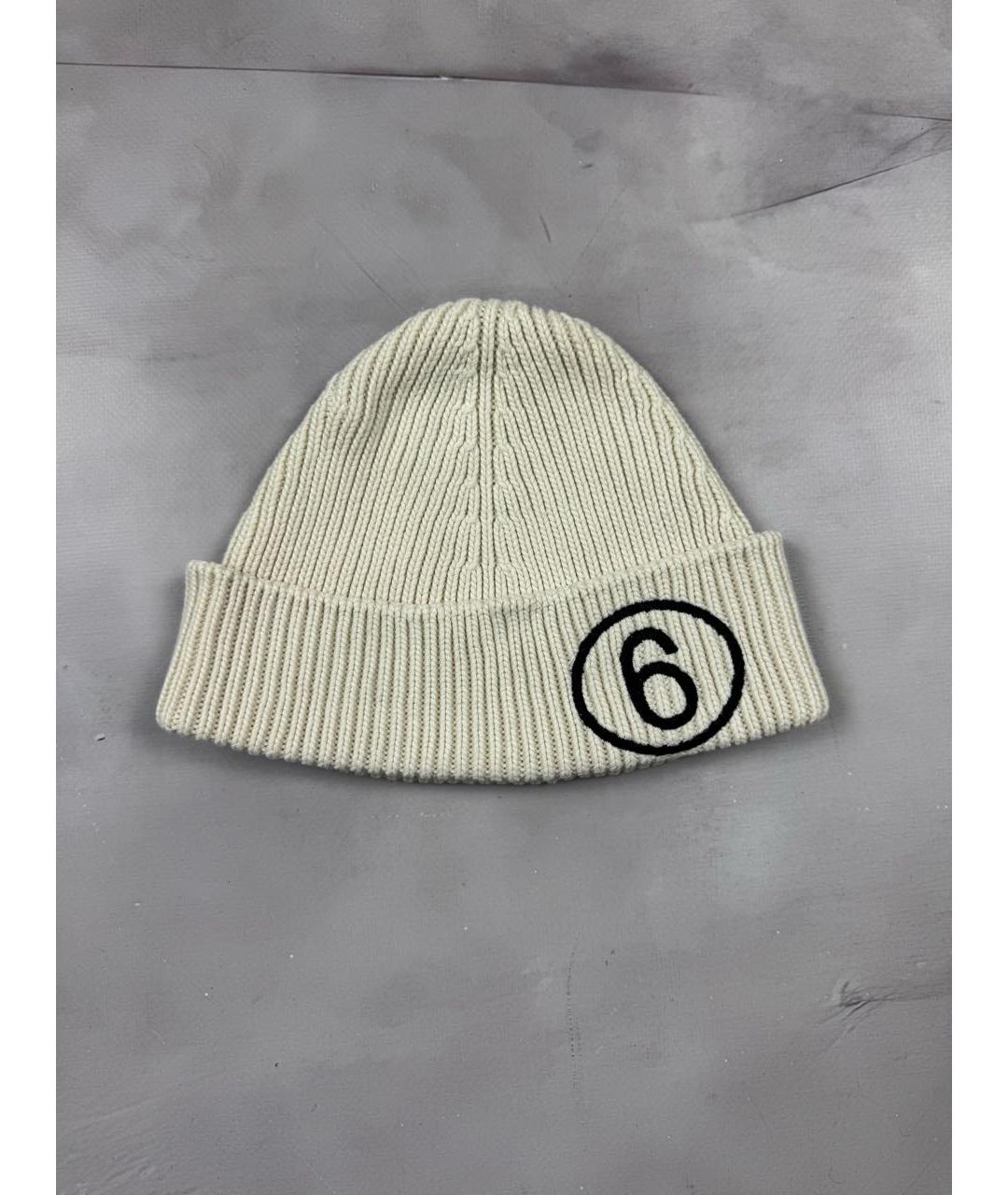 MM6 MAISON MARGIELA Бежевая хлопковая шапка, фото 9