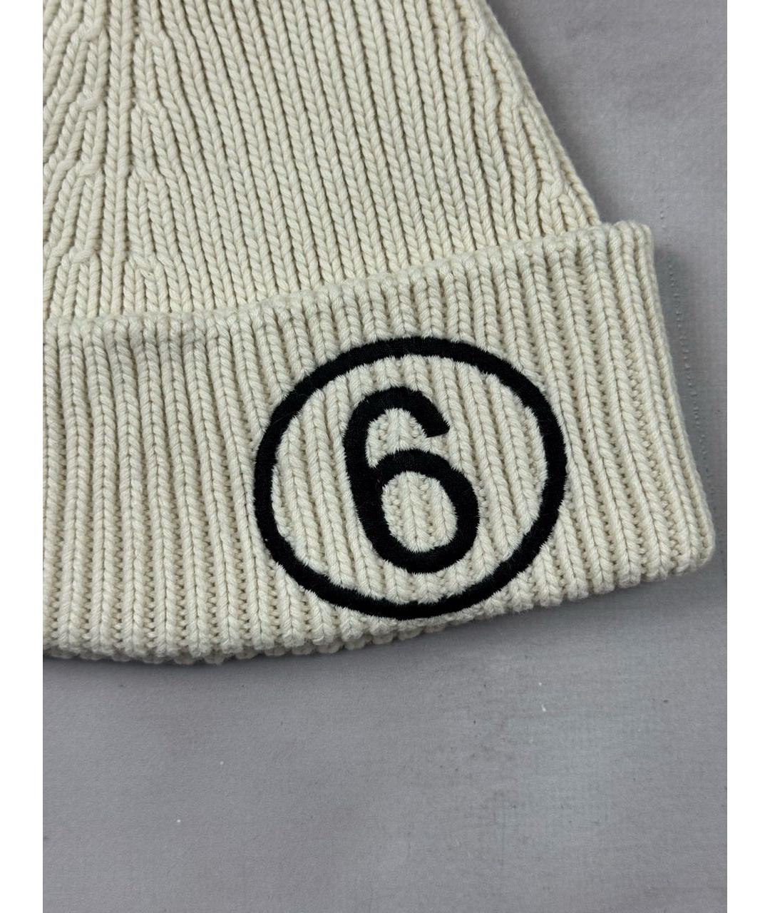 MM6 MAISON MARGIELA Бежевая хлопковая шапка, фото 2