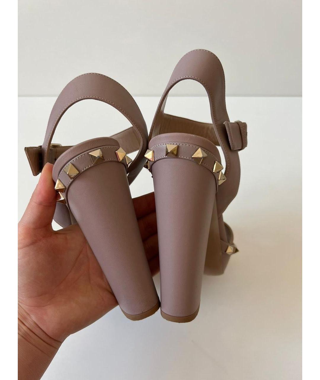 VALENTINO Розовые кожаные босоножки, фото 6