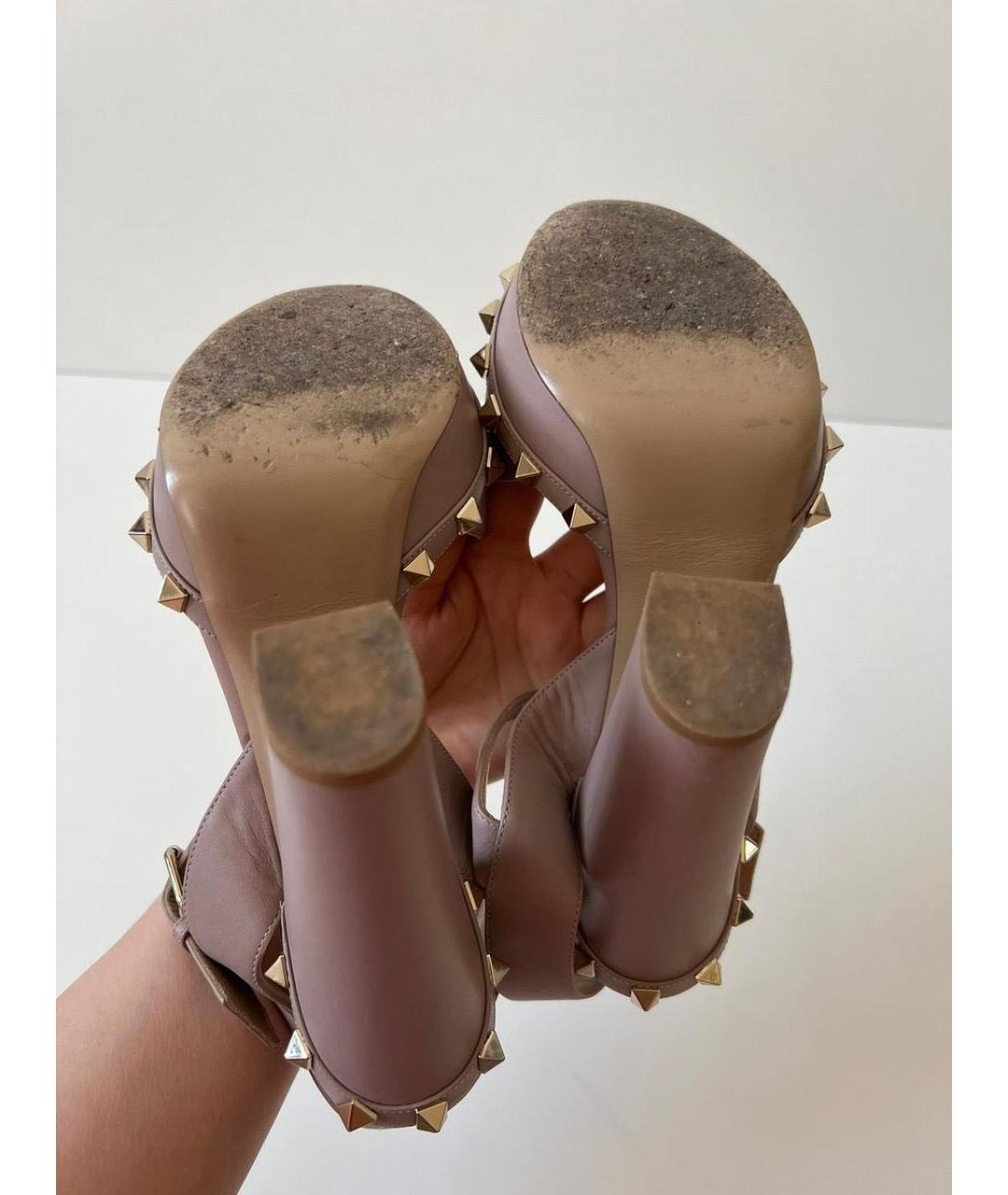 VALENTINO Розовые кожаные босоножки, фото 5