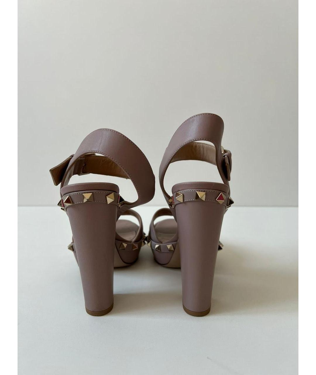 VALENTINO Розовые кожаные босоножки, фото 4