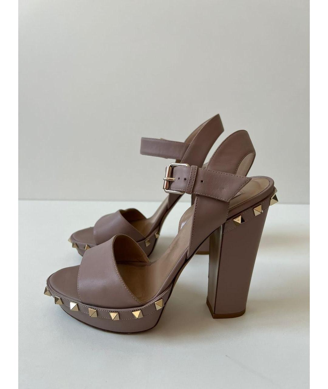 VALENTINO Розовые кожаные босоножки, фото 2