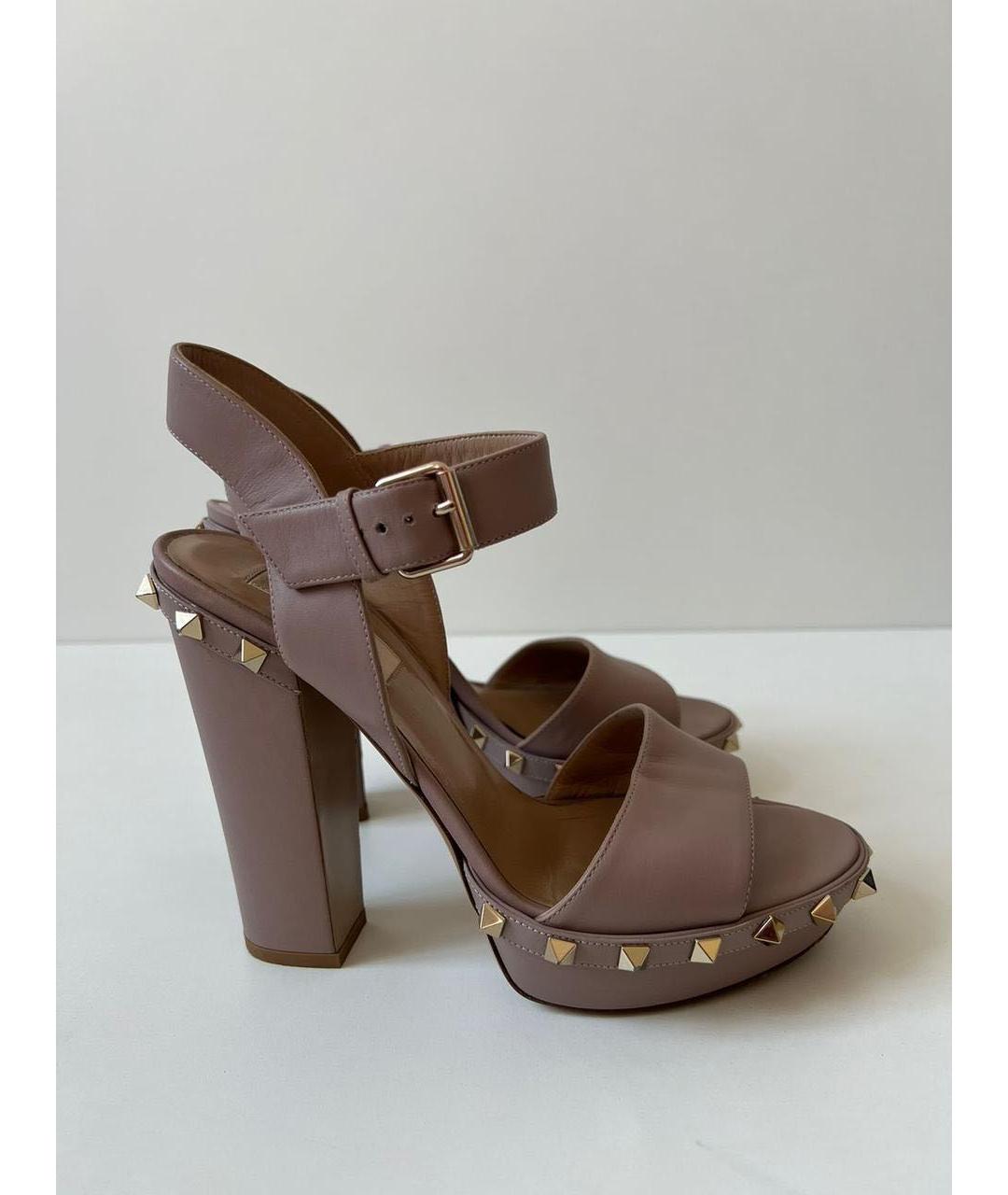 VALENTINO Розовые кожаные босоножки, фото 9