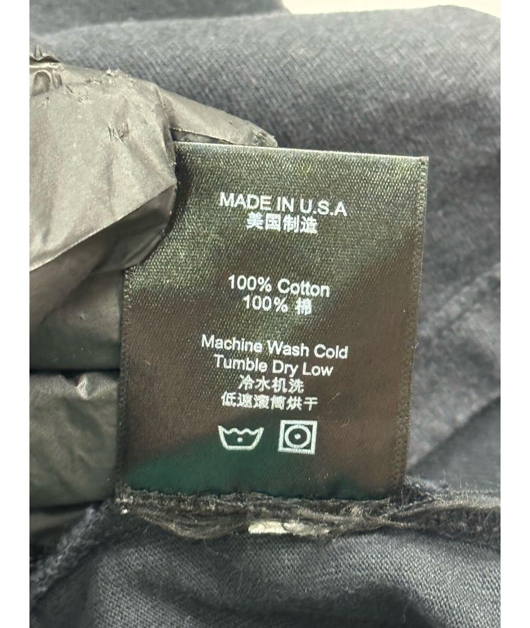 RHUDE Черная хлопковая футболка, фото 8