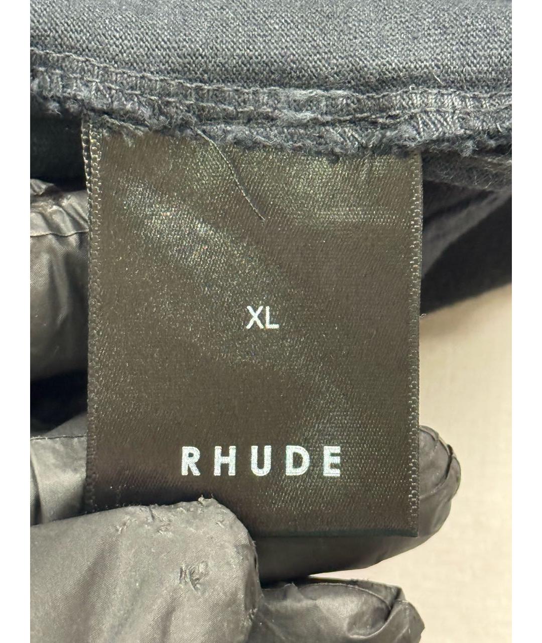 RHUDE Черная хлопковая футболка, фото 7