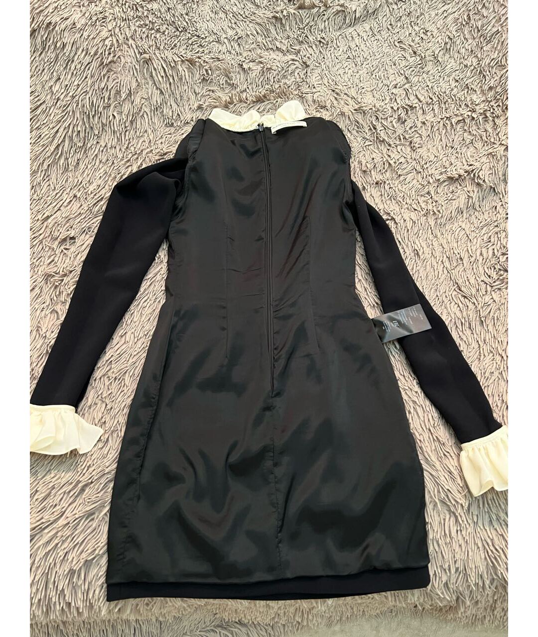 ALESSANDRA RICH Черное шелковое коктейльное платье, фото 7