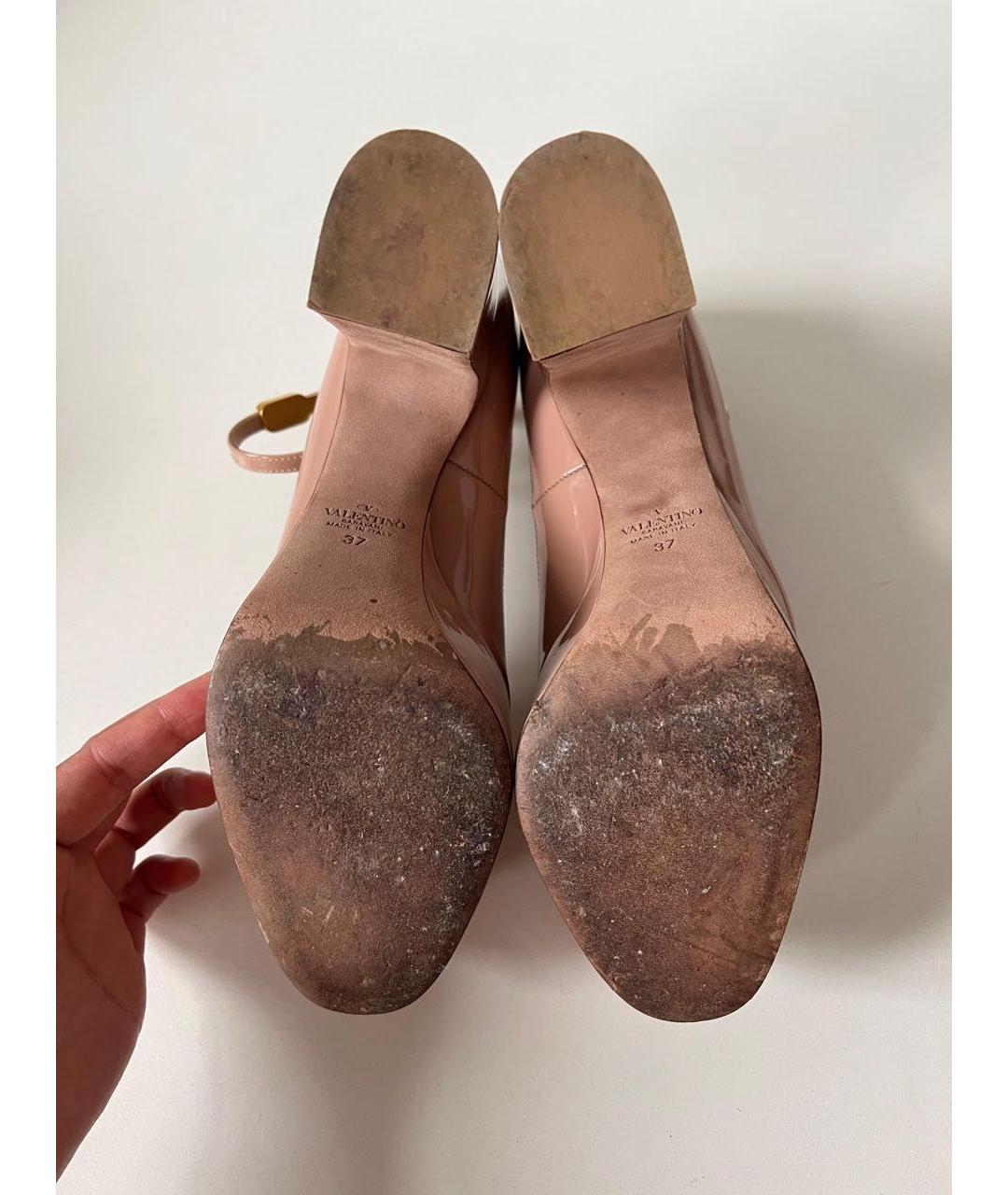 VALENTINO Бежевые туфли из лакированной кожи, фото 6