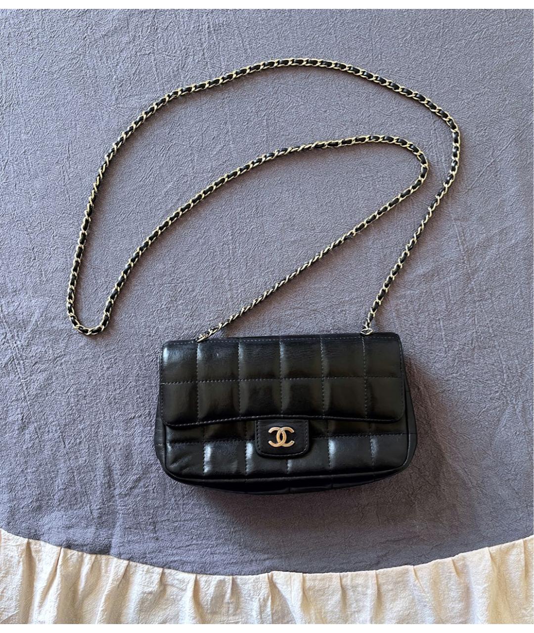 CHANEL Черная кожаная сумка через плечо, фото 2
