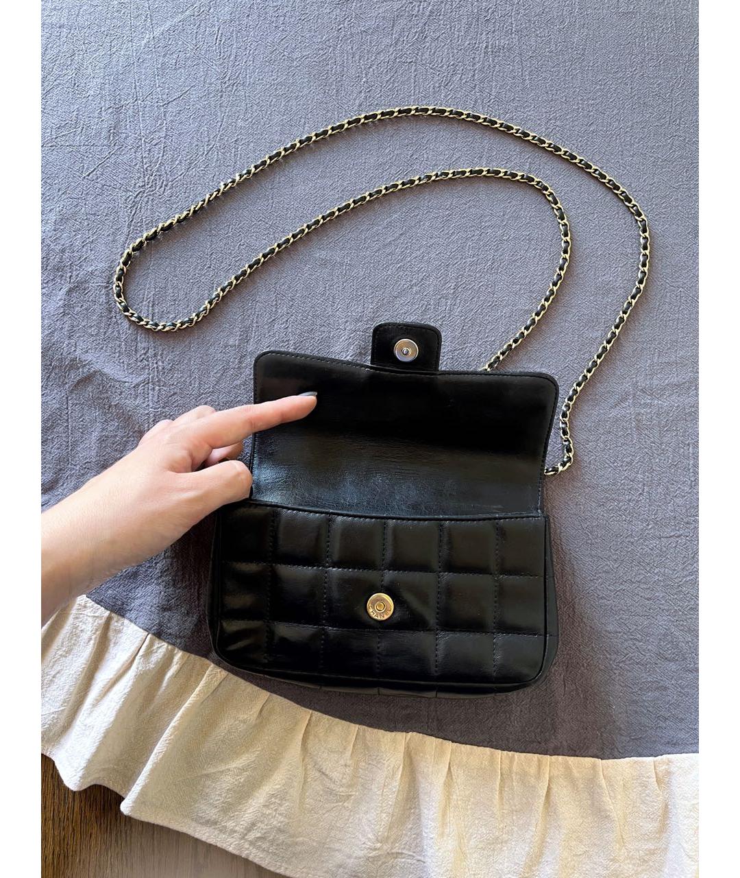 CHANEL Черная кожаная сумка через плечо, фото 4
