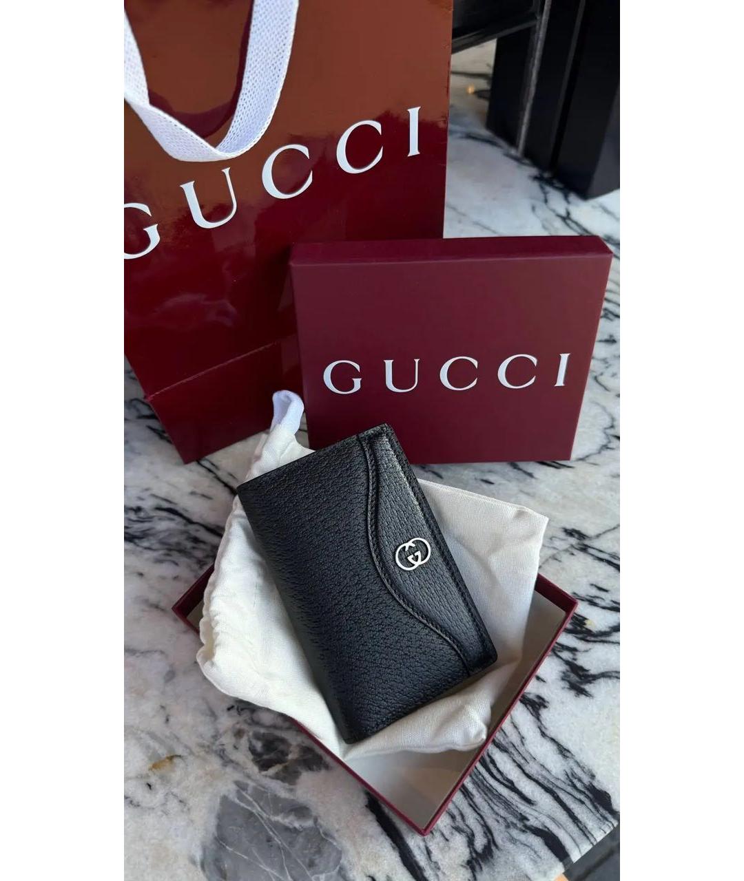 GUCCI Черный кожаный кардхолдер, фото 3