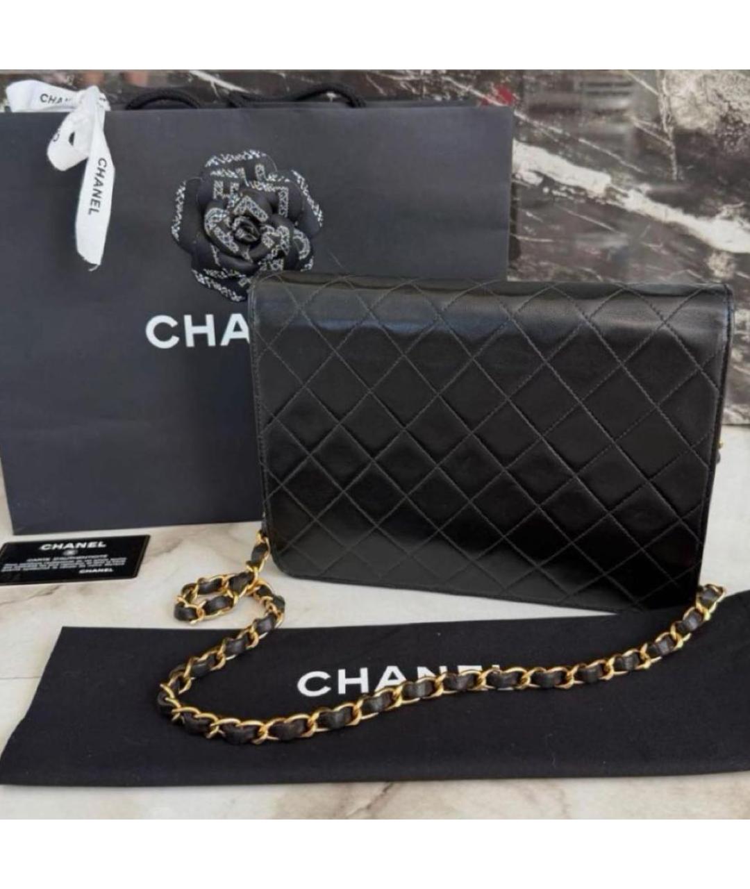 CHANEL Черная кожаная сумка через плечо, фото 3