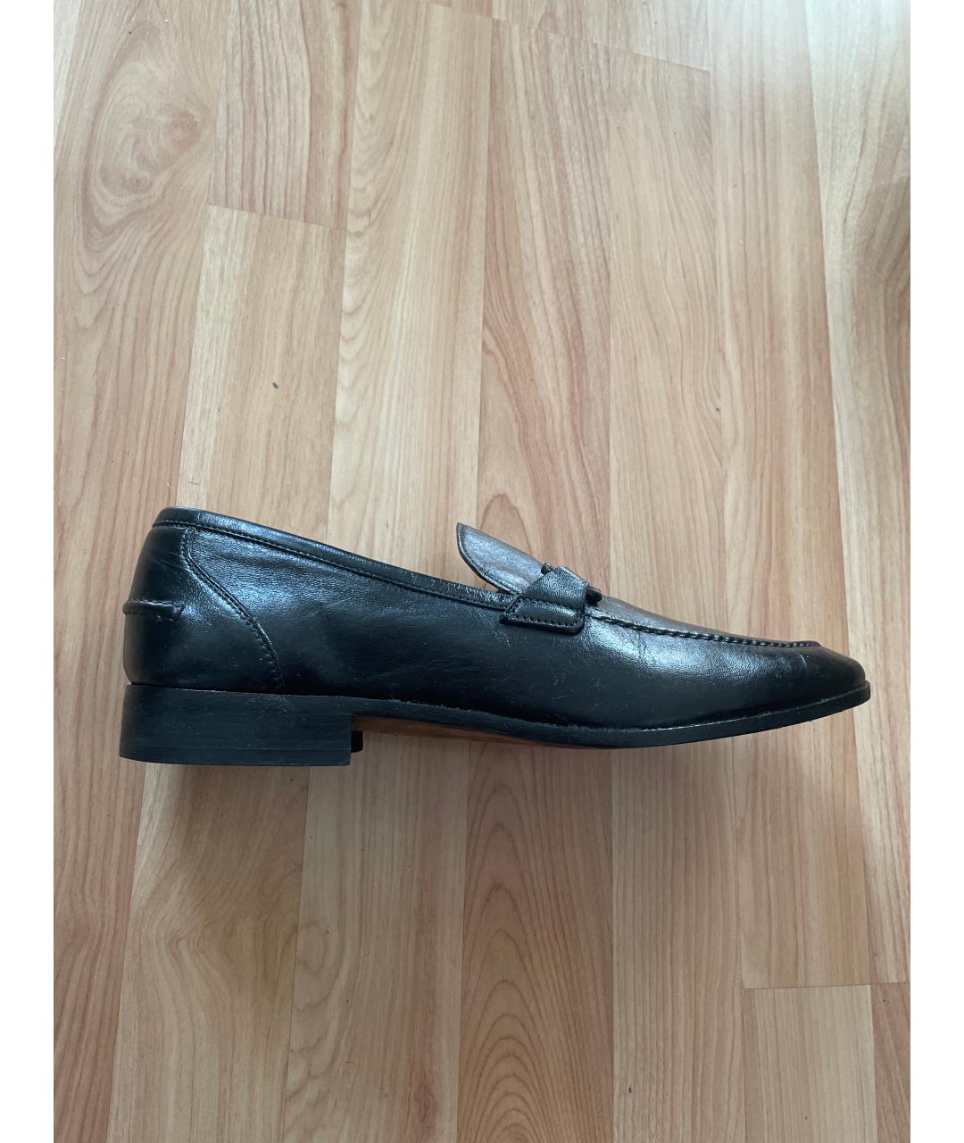 FERRAGAMO Черные кожаные лоферы, фото 6