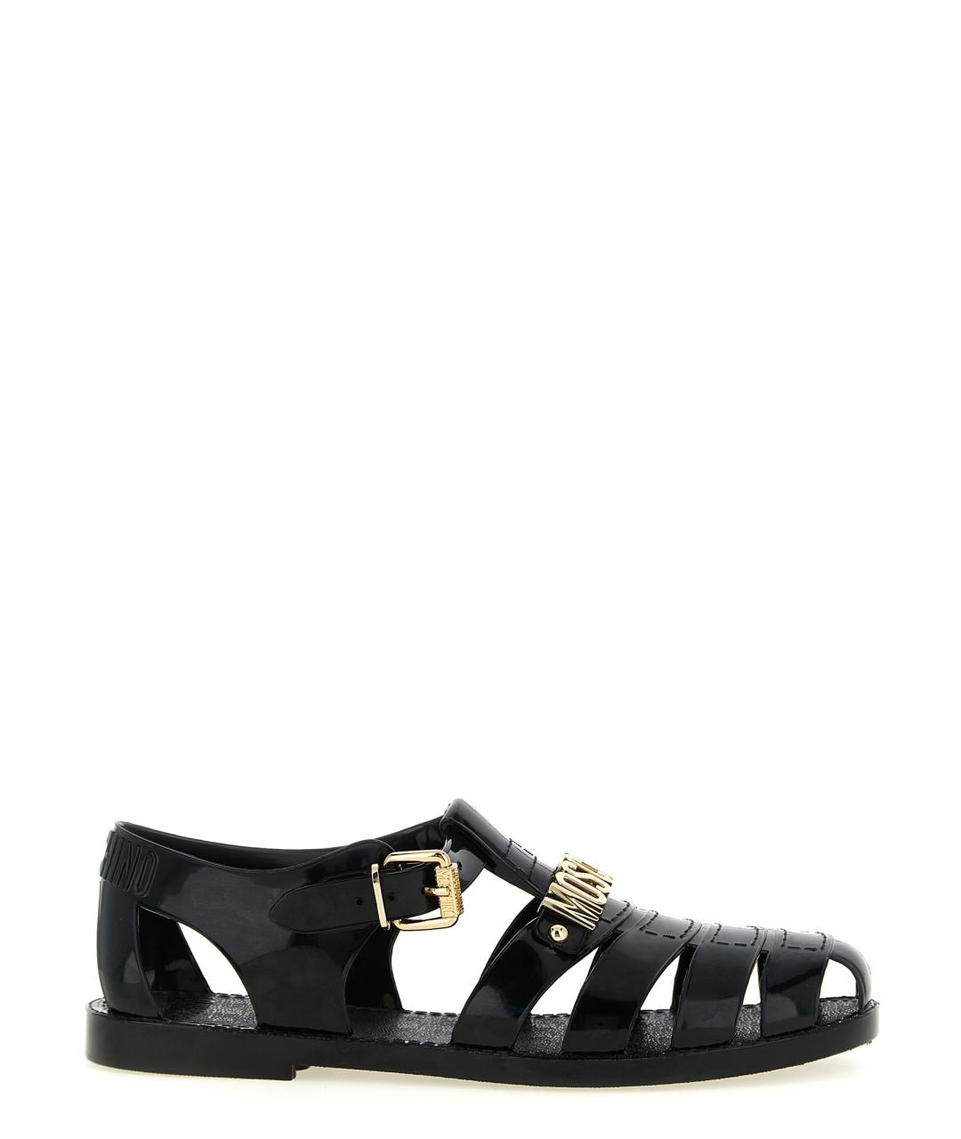 MOSCHINO Черные резиновые сандалии, фото 1