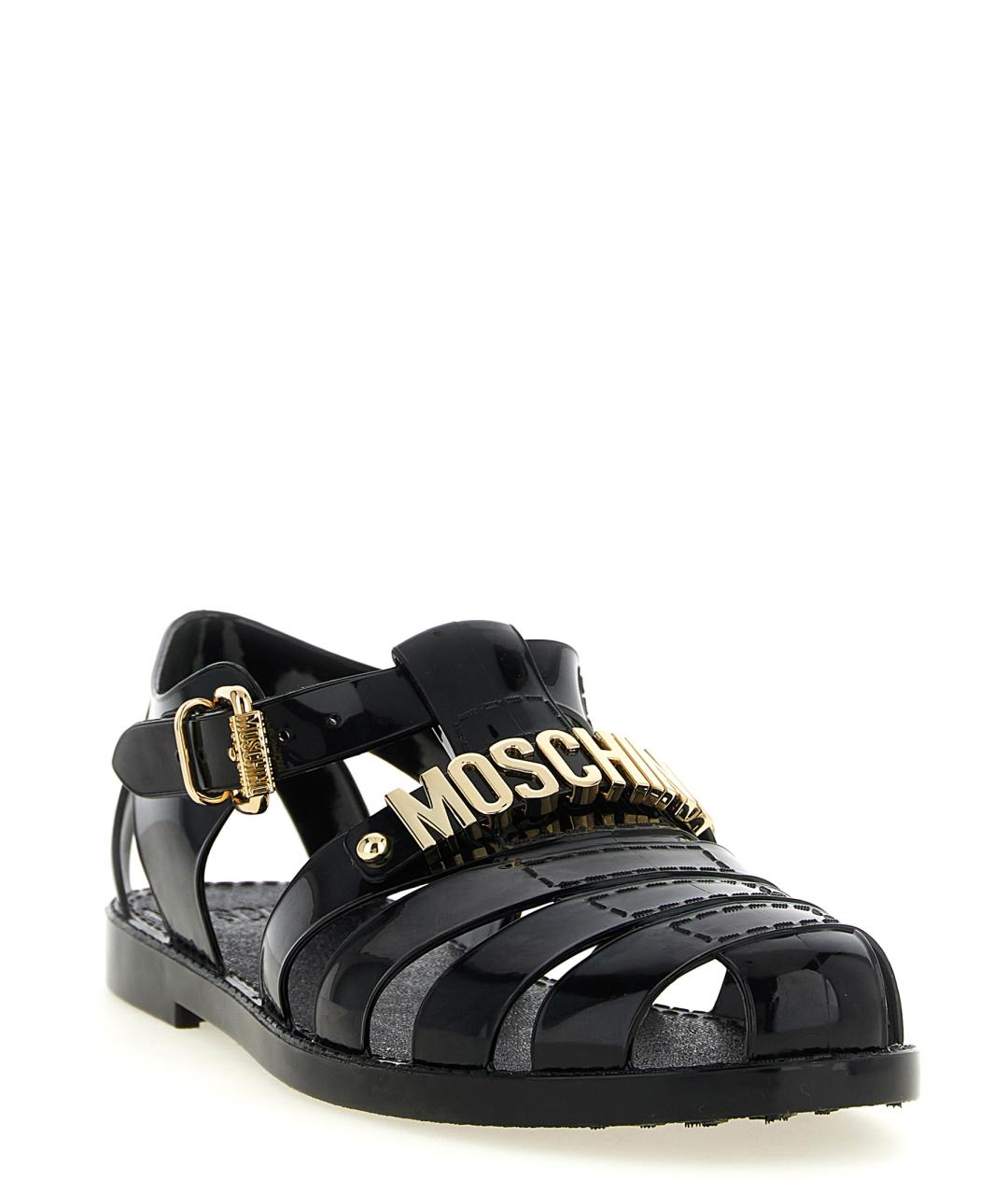 MOSCHINO Черные резиновые сандалии, фото 2