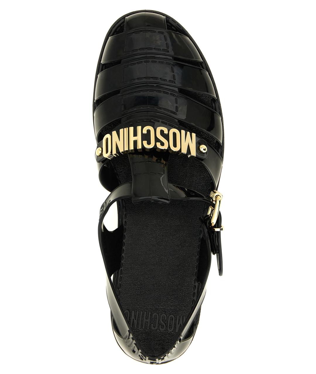 MOSCHINO Черные резиновые сандалии, фото 4
