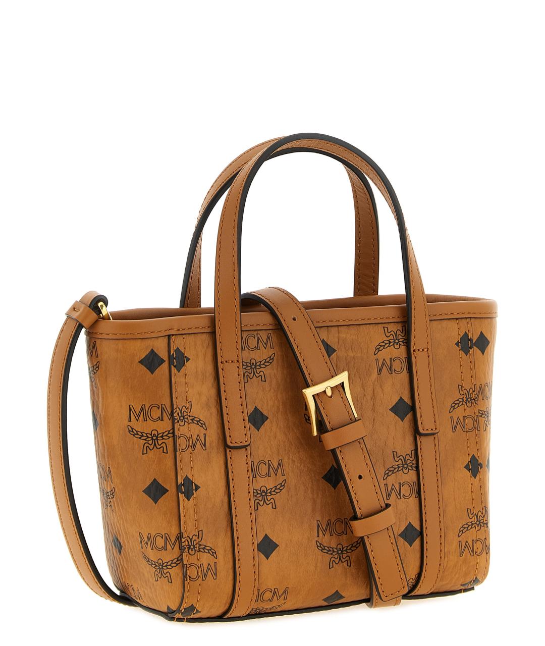 MCM Коричневая сумка тоут из искусственной кожи, фото 2