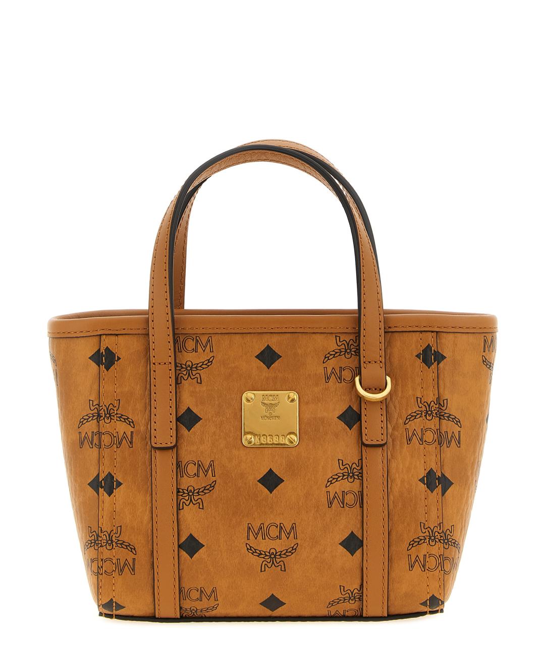 MCM Коричневая сумка тоут из искусственной кожи, фото 1