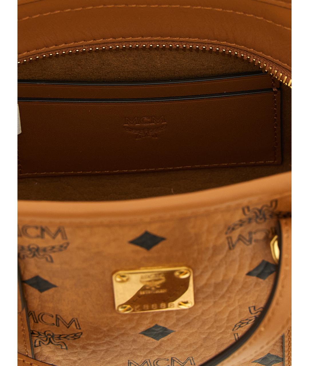 MCM Коричневая сумка тоут из искусственной кожи, фото 4