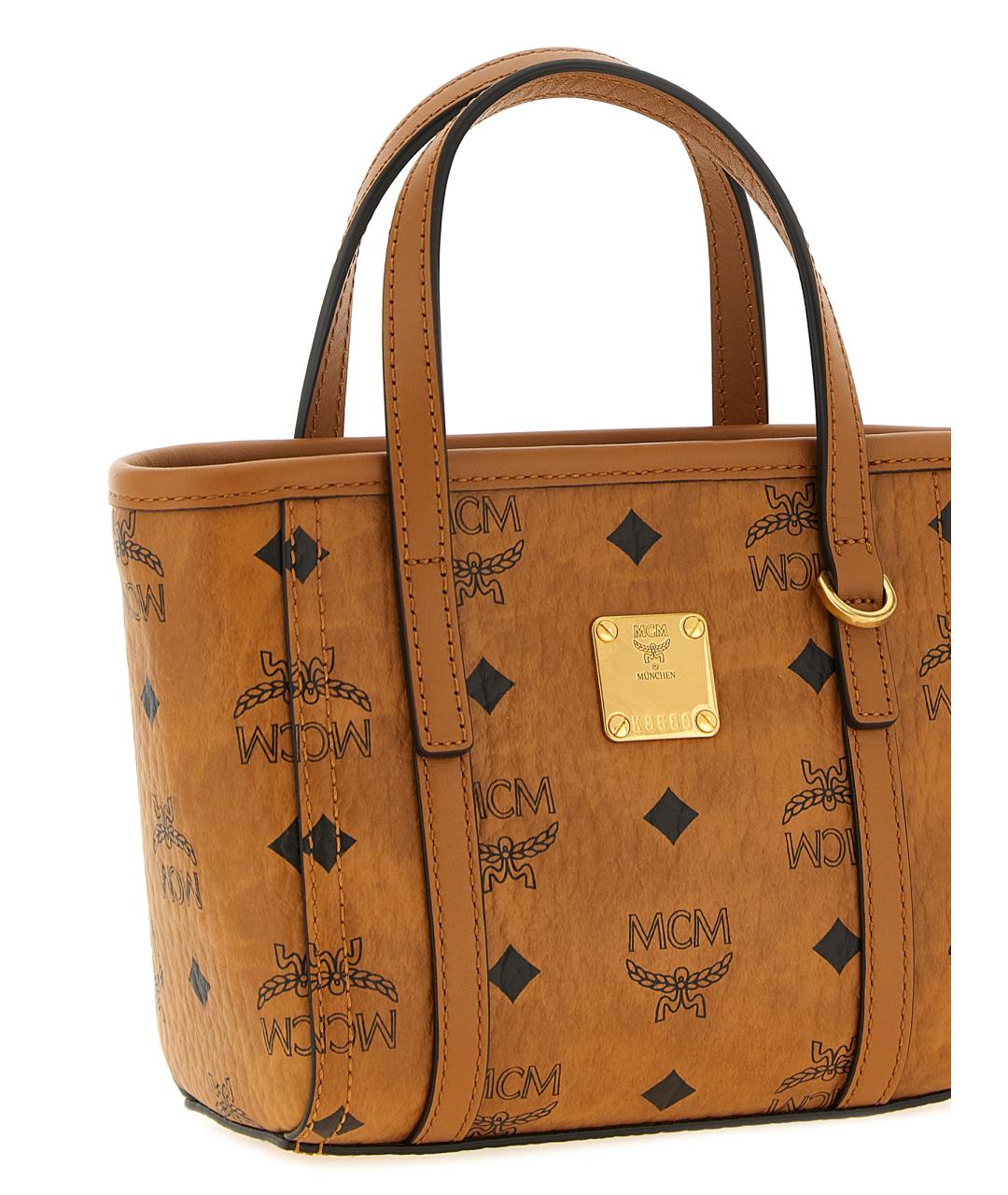 MCM Коричневая сумка тоут из искусственной кожи, фото 3