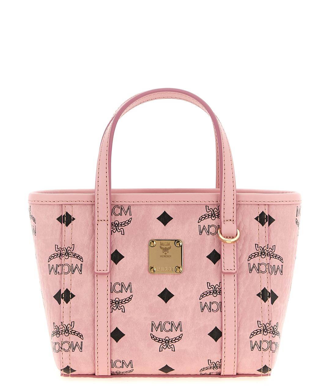MCM Розовая сумка тоут из канвы, фото 1