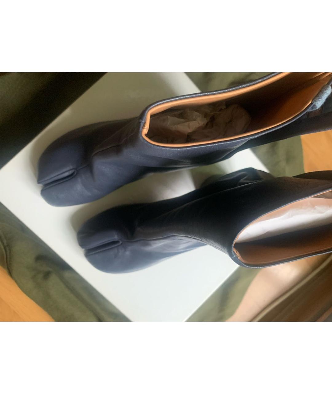 MAISON MARGIELA Синие кожаные ботильоны, фото 4