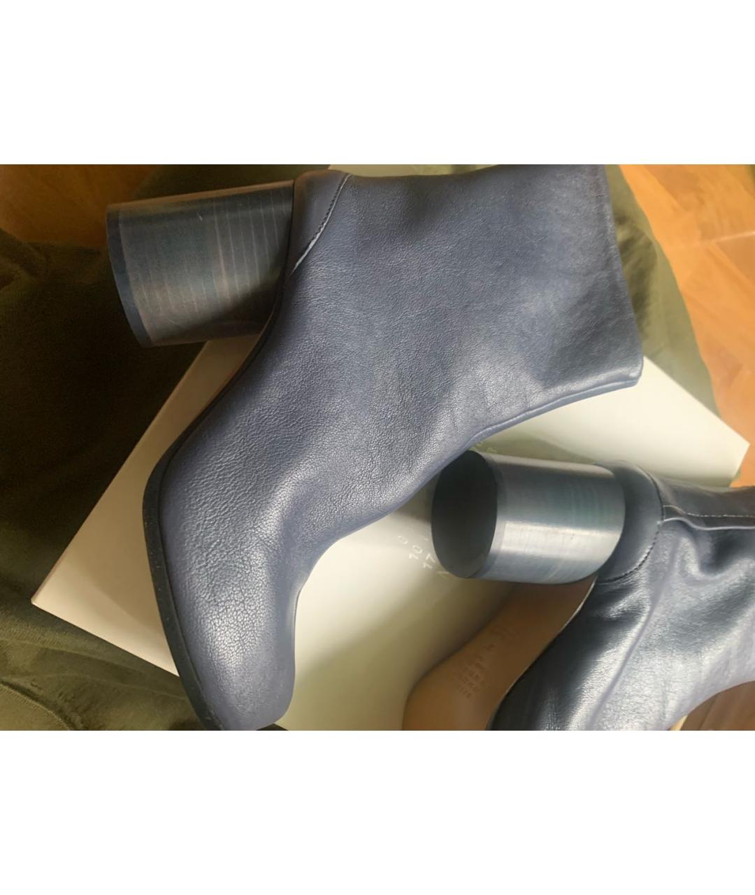 MAISON MARGIELA Синие кожаные ботильоны, фото 9