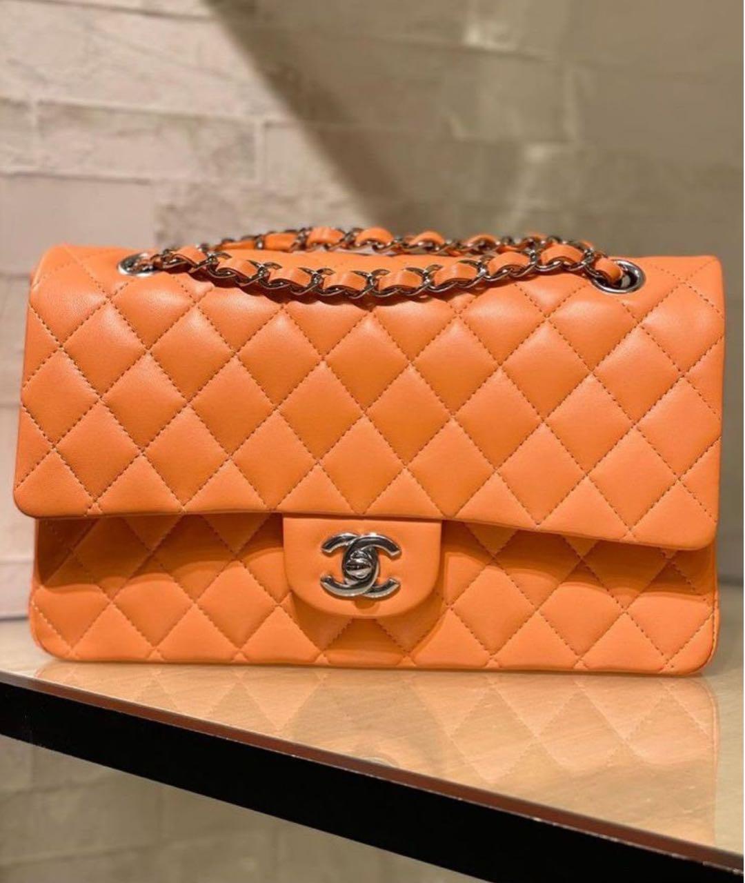 CHANEL Оранжевая кожаная сумка через плечо, фото 5