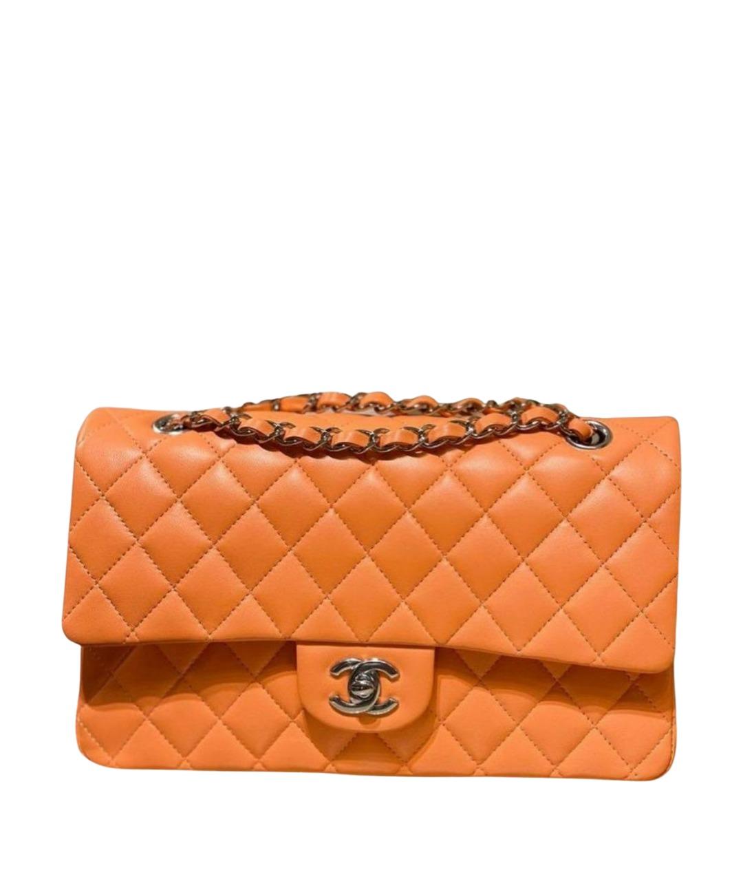 CHANEL Оранжевая кожаная сумка через плечо, фото 1