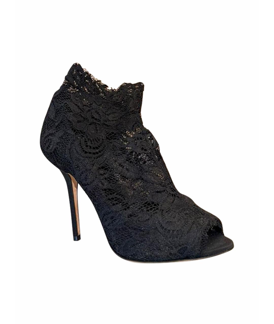 DOLCE&GABBANA Черные текстильные ботильоны, фото 4