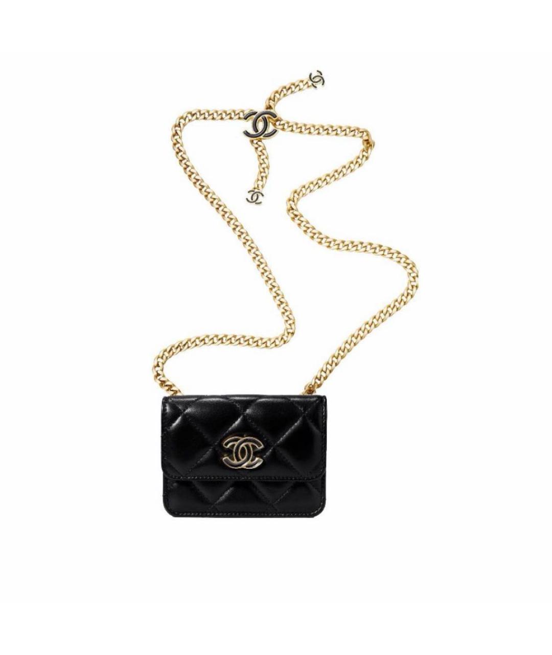 CHANEL Черная кожаная поясная сумка, фото 3