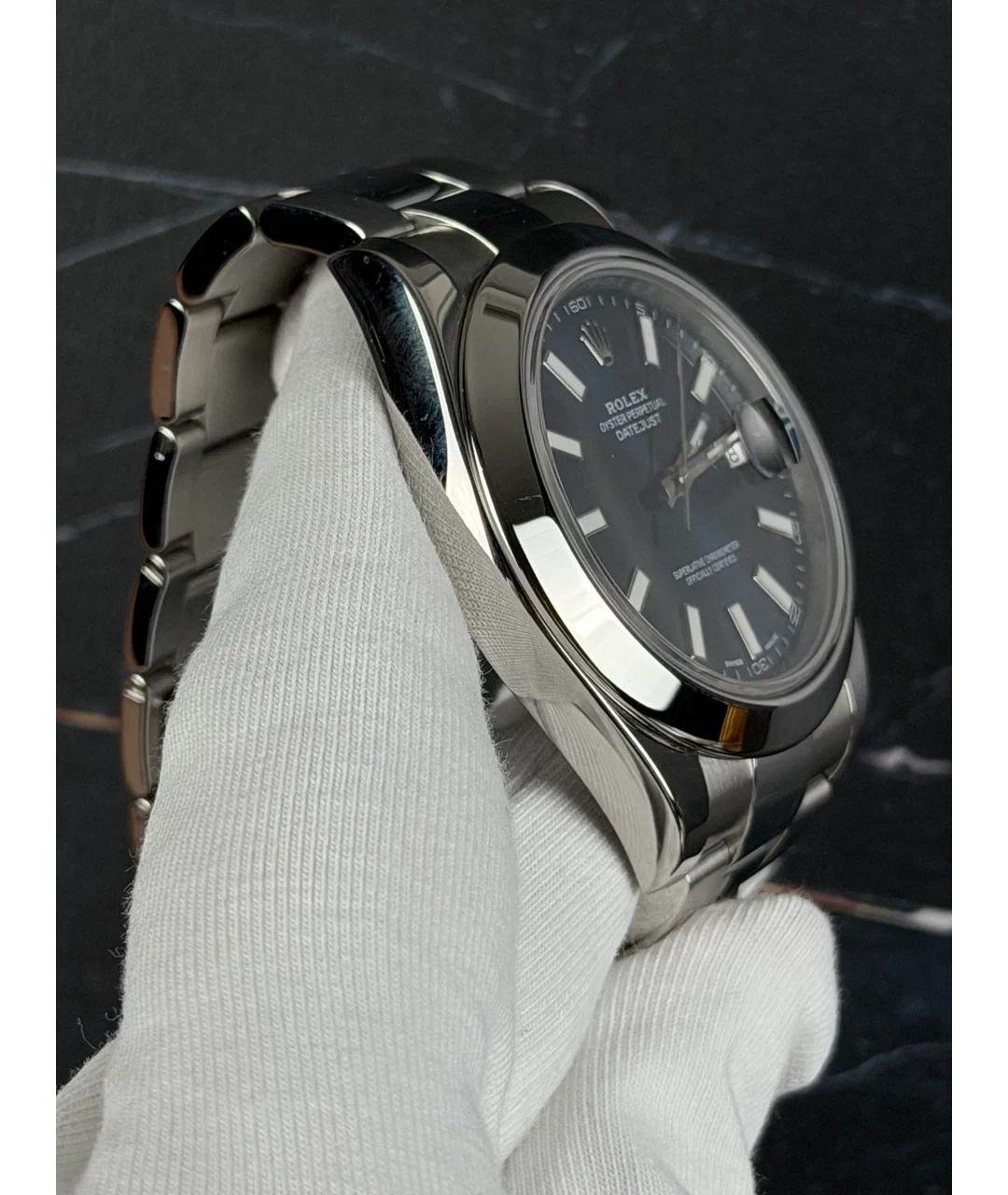 ROLEX Темно-синие металлические часы, фото 4