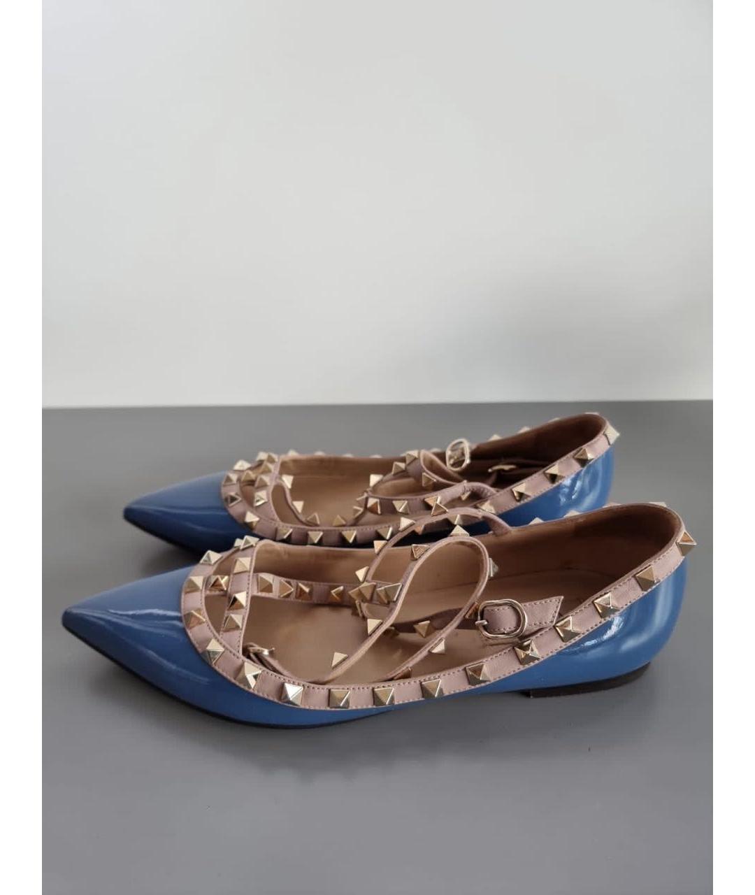 VALENTINO Синие балетки из лакированной кожи, фото 2