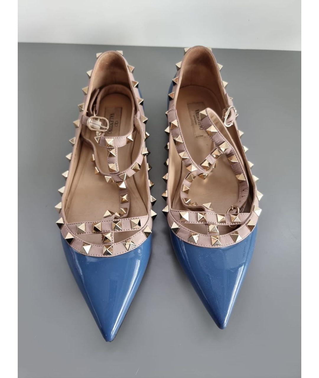 VALENTINO Синие балетки из лакированной кожи, фото 3