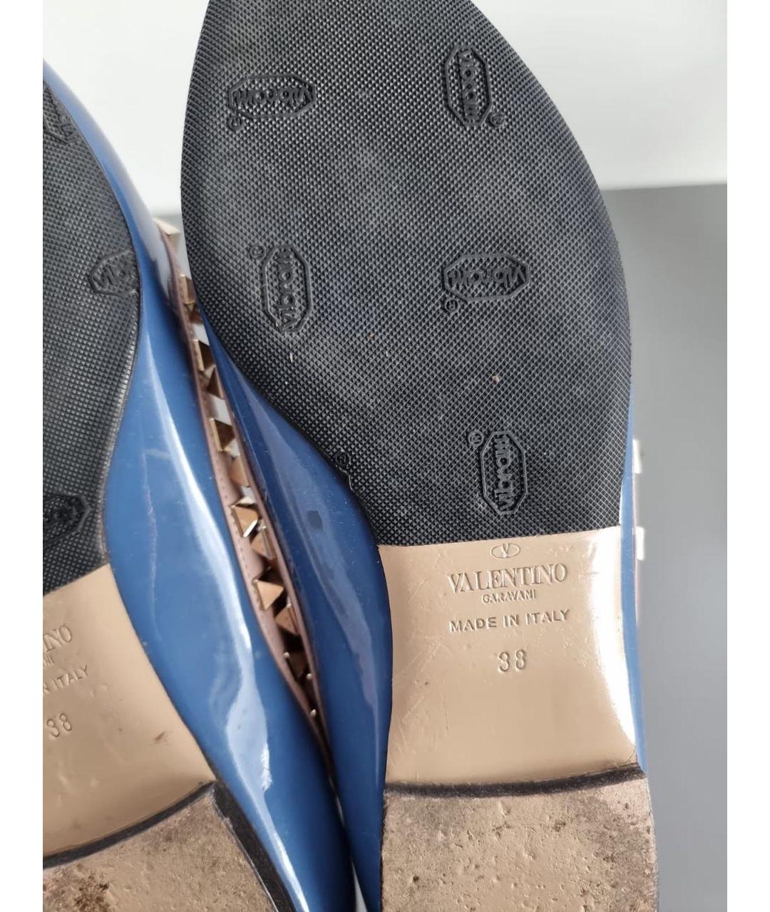 VALENTINO Синие балетки из лакированной кожи, фото 7