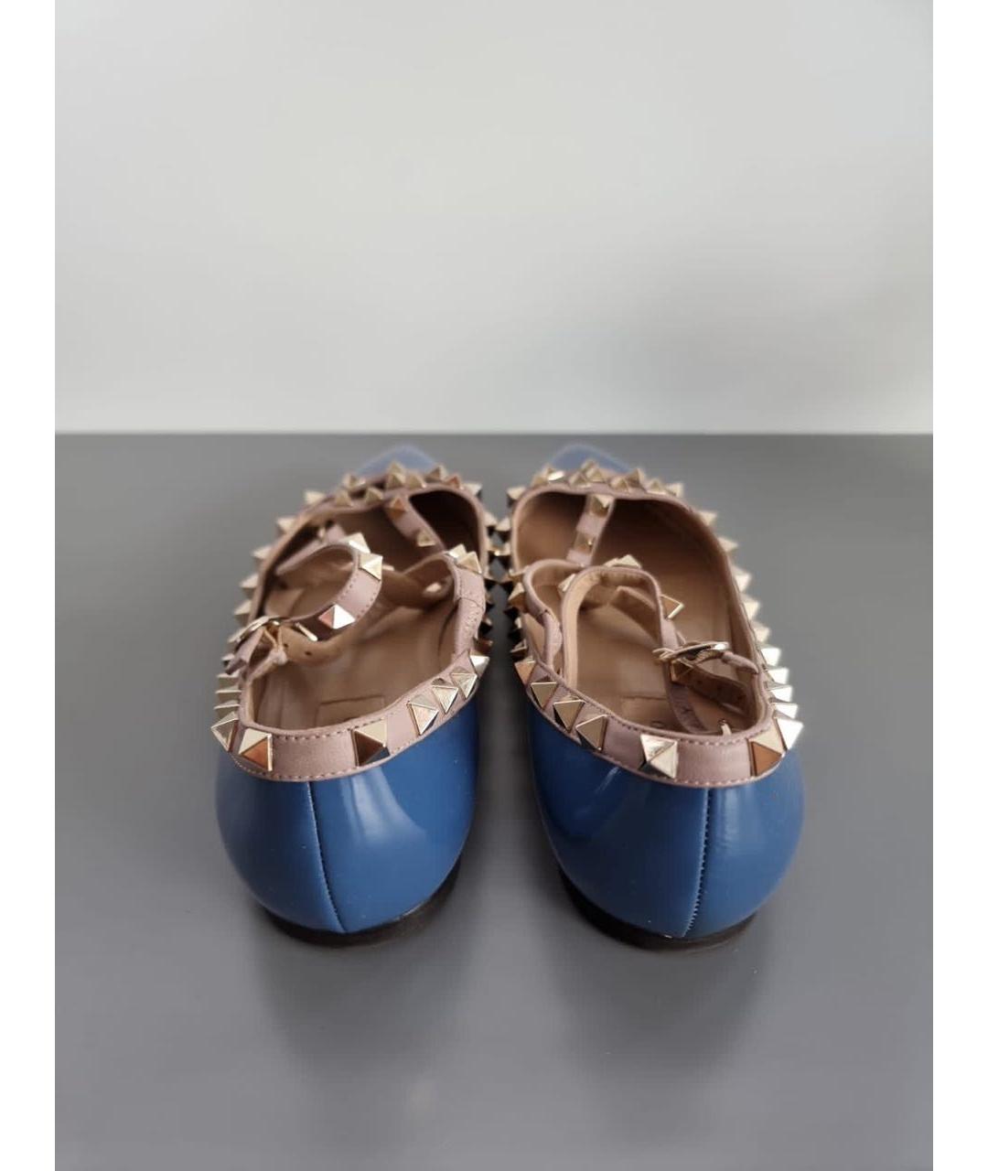 VALENTINO Синие балетки из лакированной кожи, фото 4