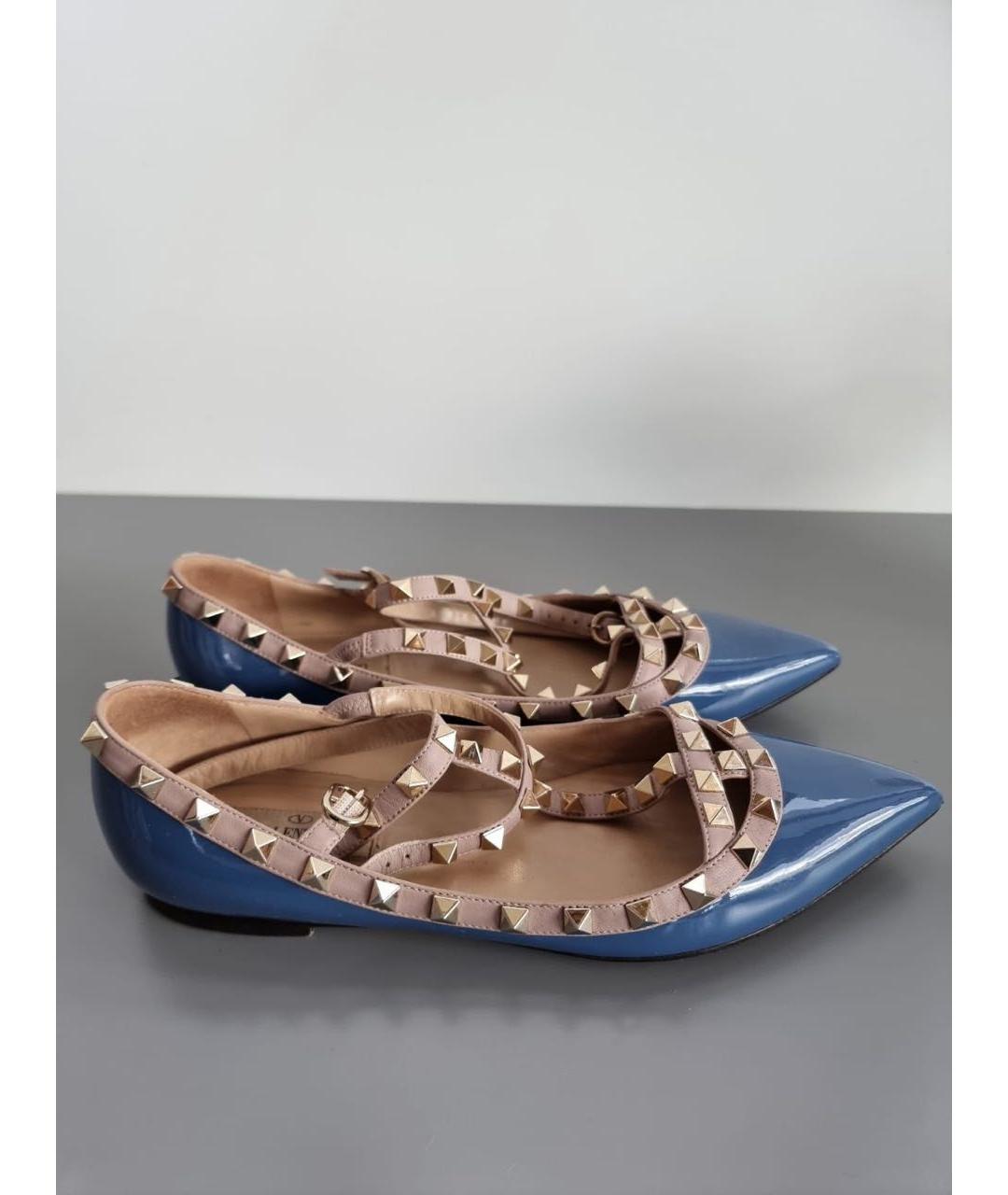 VALENTINO Синие балетки из лакированной кожи, фото 8